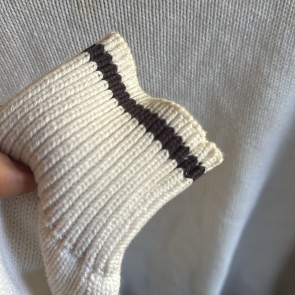 YORK GOLF CLUB By IZOD Men’s XL White V-Neck Sweater 100% Cotton Knit Sweater - Picture 4 of 7